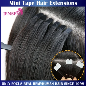 JENSFN Мини-Лента Для Наращивания Волос 100% Remy Натуральные Человеческие Волосы 16 
