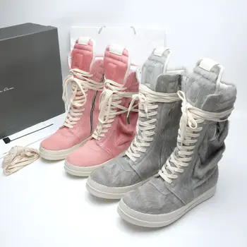 Rick Высококачественная брендовая кожаная обувь с высоким берцем из конского волоса 2023 Модная женская обувь на платформе с кошельком