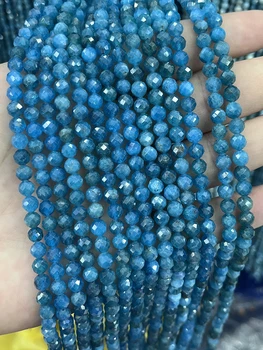 браслет из натурального синего апатита толщиной 5 мм, ожерелье из бисера, аксессуары для изготовления ювелирных изделий своими руками