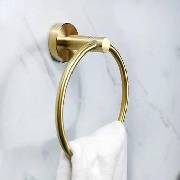 кольцо для полотенец из нержавеющей стали 304 матового золота Аксессуары для ванной комнаты Настенное Кольцо для полотенец из полированной нержавеющей стали