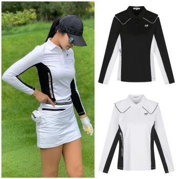 Одежда для гольфа, женская футболка с длинным рукавом, новая спортивная дышащая тонкая рубашка поло