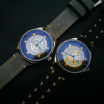 Оригинальные Автоматические механические часы ручной работы в стиле Ретро Креативный панк Механические часы 2824 с автоподзаводом