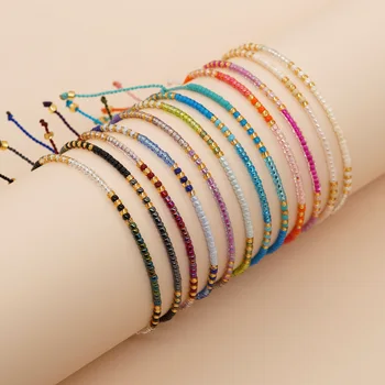 Трансграничный нишевый минималистичный дизайн в богемном стиле, женский браслет ручной работы из разноцветных рисовых бусин MGB MGB